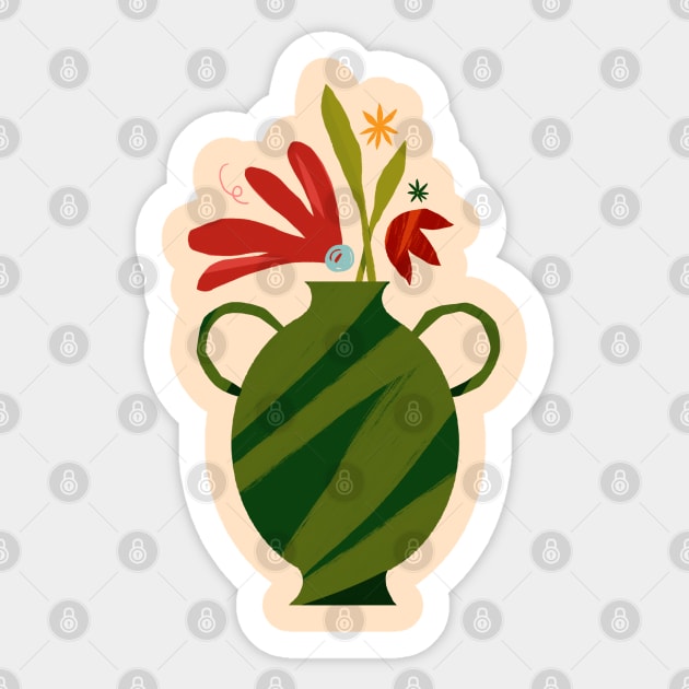 Spring vase Sticker by Maia Fadd